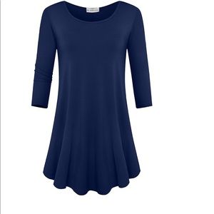 Navy Tunic For Leggings Spandex Stretch